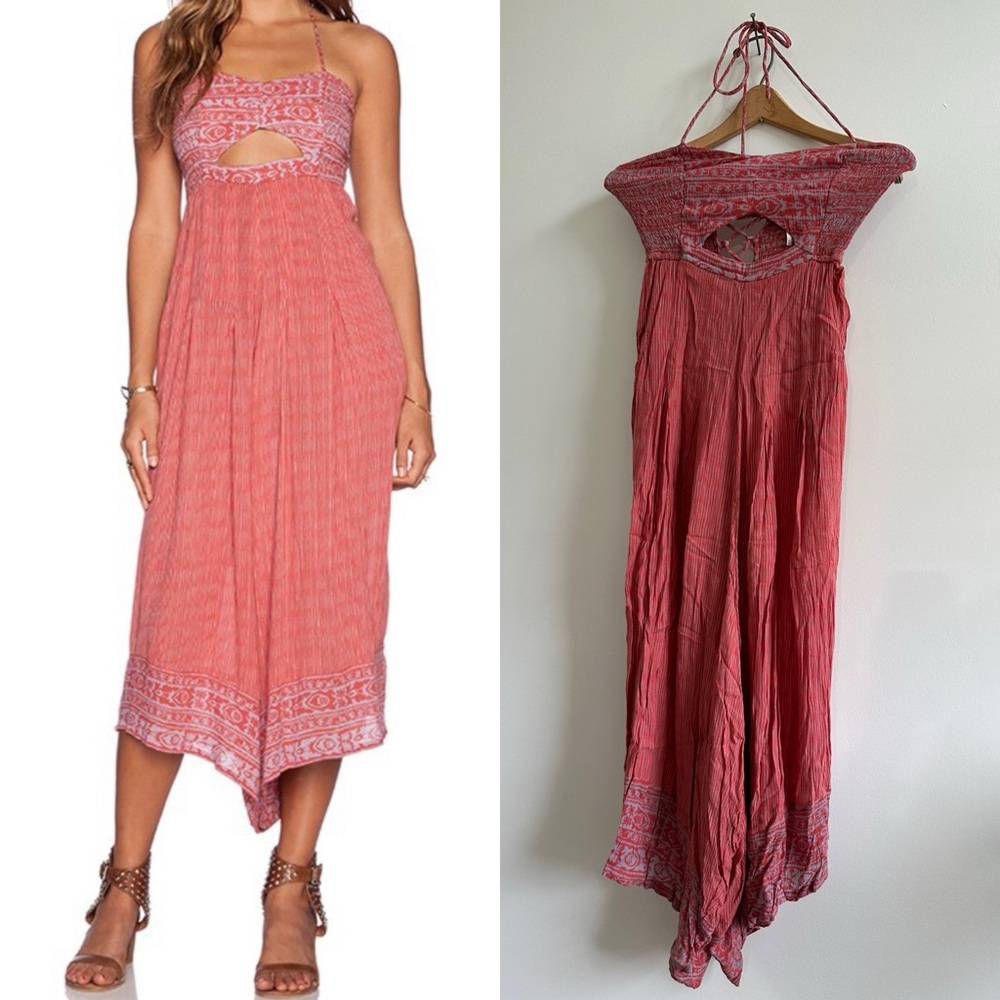 FREE PEOPLE Crystal Bay Jumpsuit in Burnt Sunset Combo